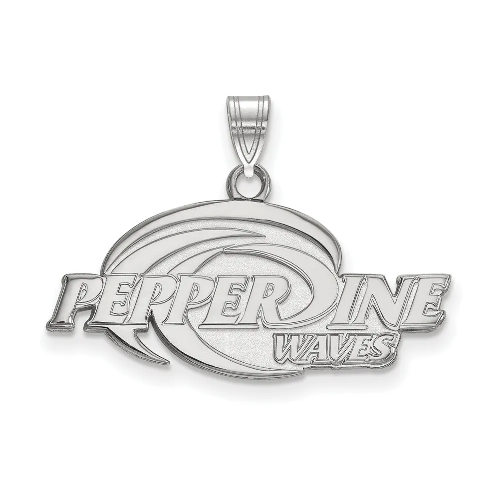 10k White Gold Pepperdine U. Small Logo Pendant