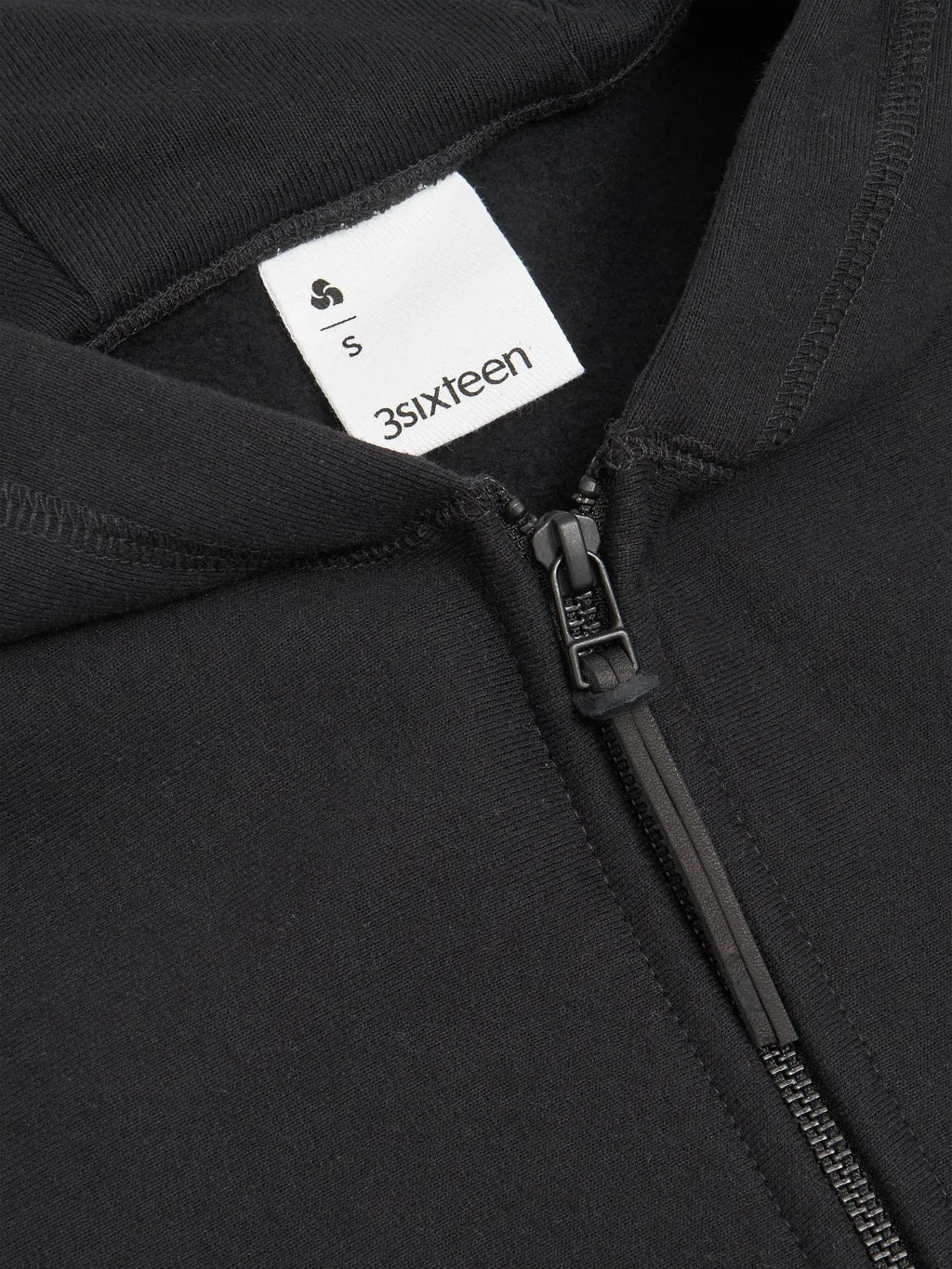 3sixteen Heavyweight Zip Hoody Black