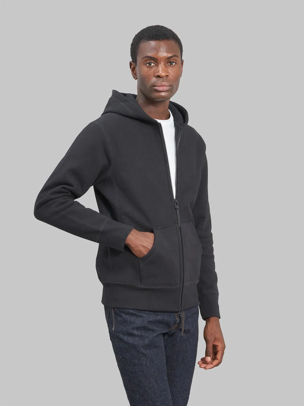 3sixteen Heavyweight Zip Hoody Black