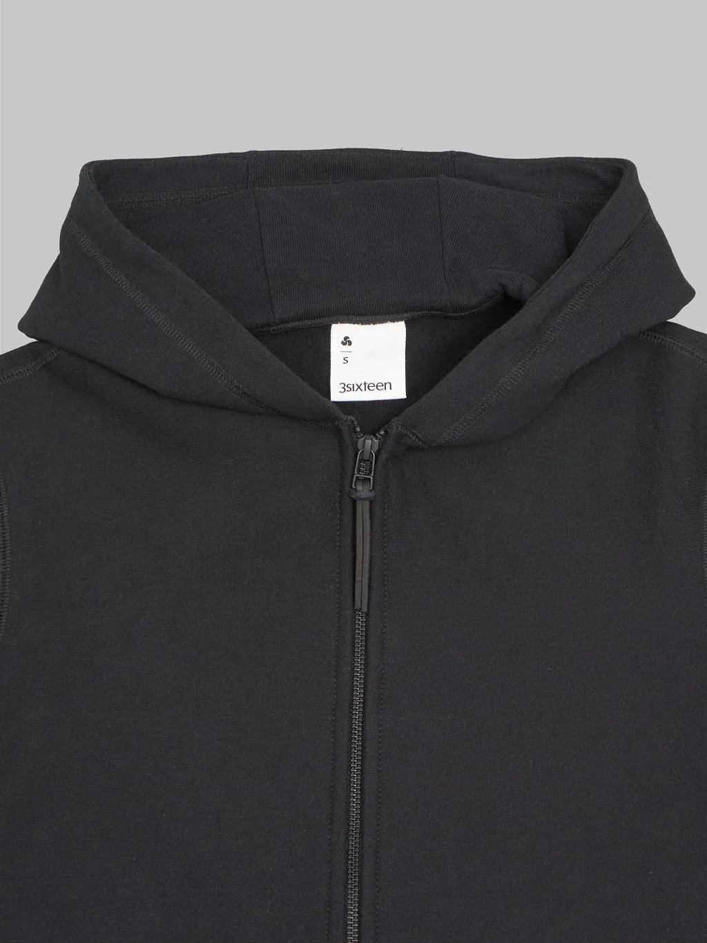 3sixteen Heavyweight Zip Hoody Black