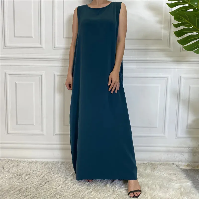 All-Match Sleeveless Inner Dress Muslim For Women