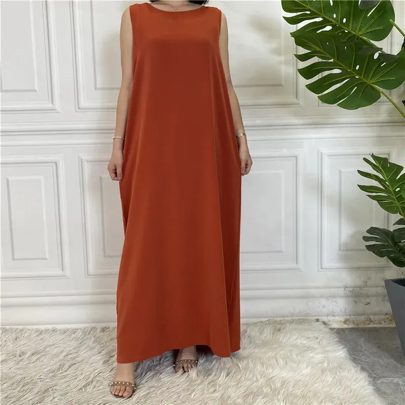 All-Match Sleeveless Inner Dress Muslim For Women