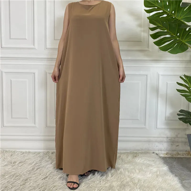 All-Match Sleeveless Inner Dress Muslim For Women