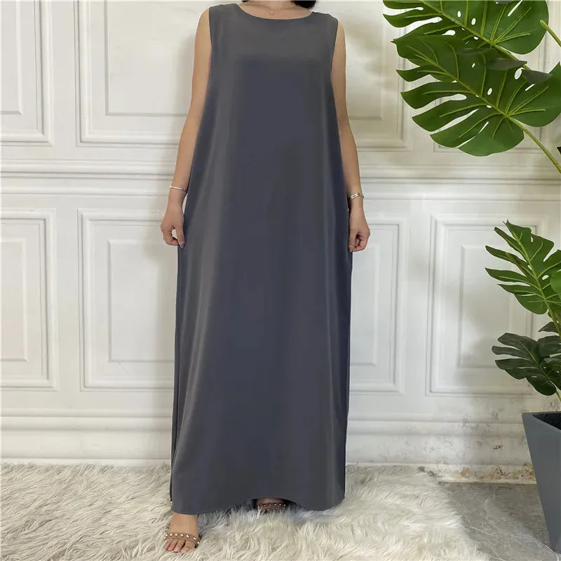 All-Match Sleeveless Inner Dress Muslim For Women