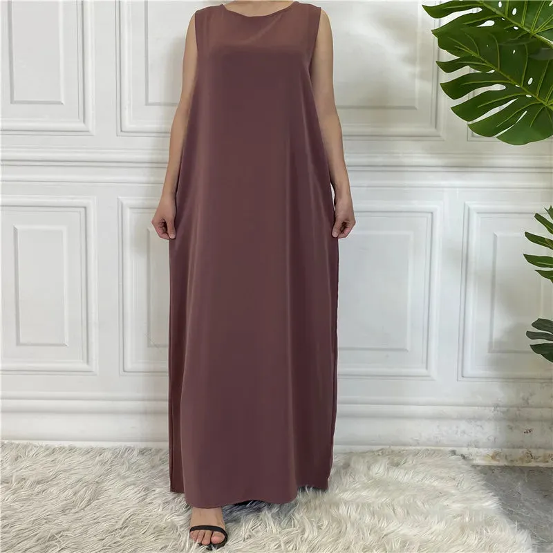 All-Match Sleeveless Inner Dress Muslim For Women