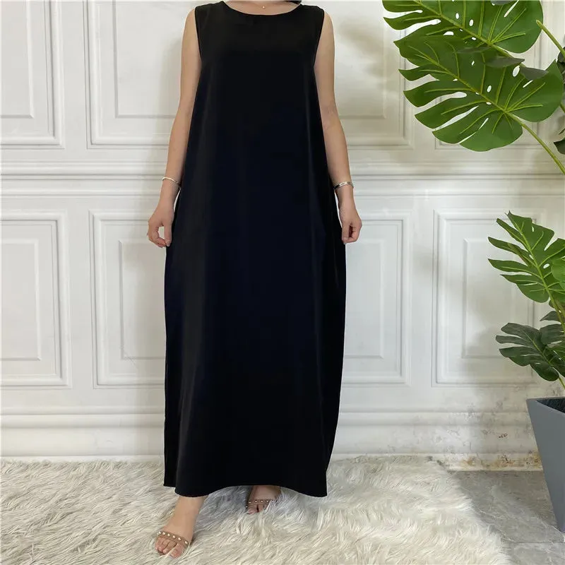 All-Match Sleeveless Inner Dress Muslim For Women