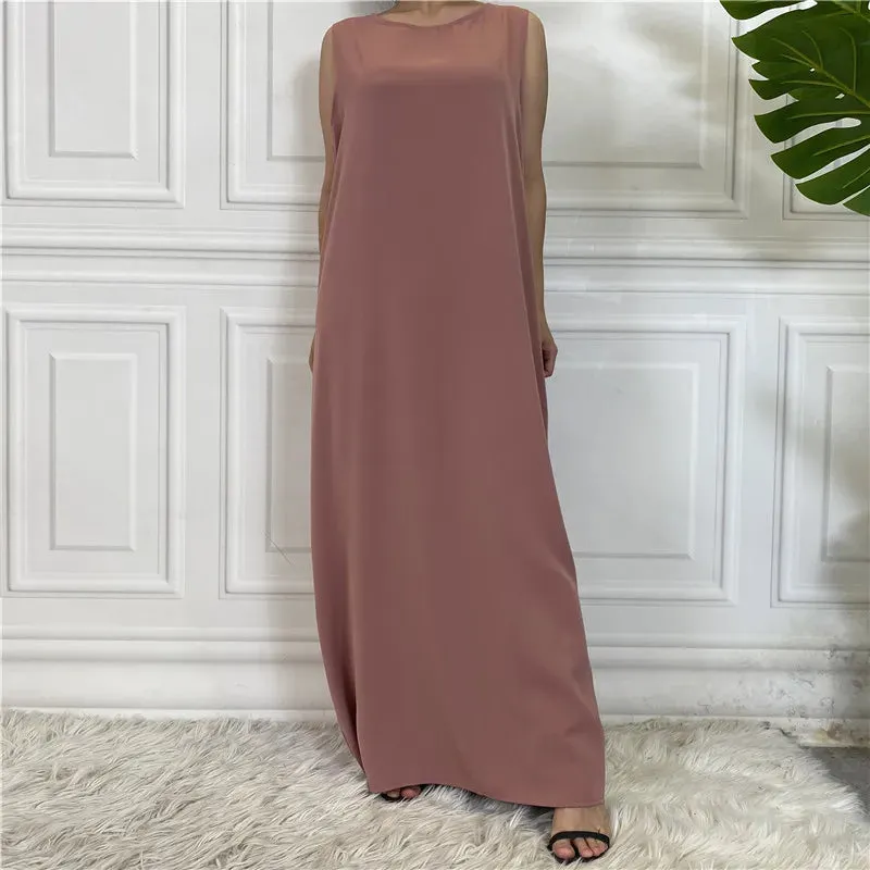 All-Match Sleeveless Inner Dress Muslim For Women