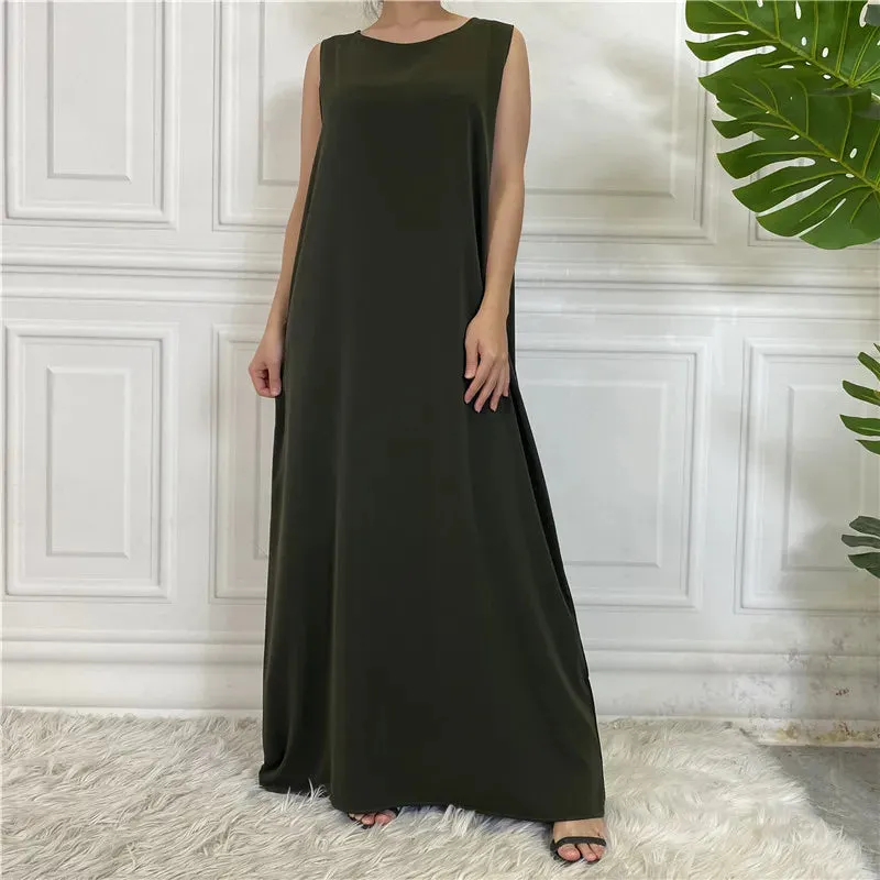 All-Match Sleeveless Inner Dress Muslim For Women