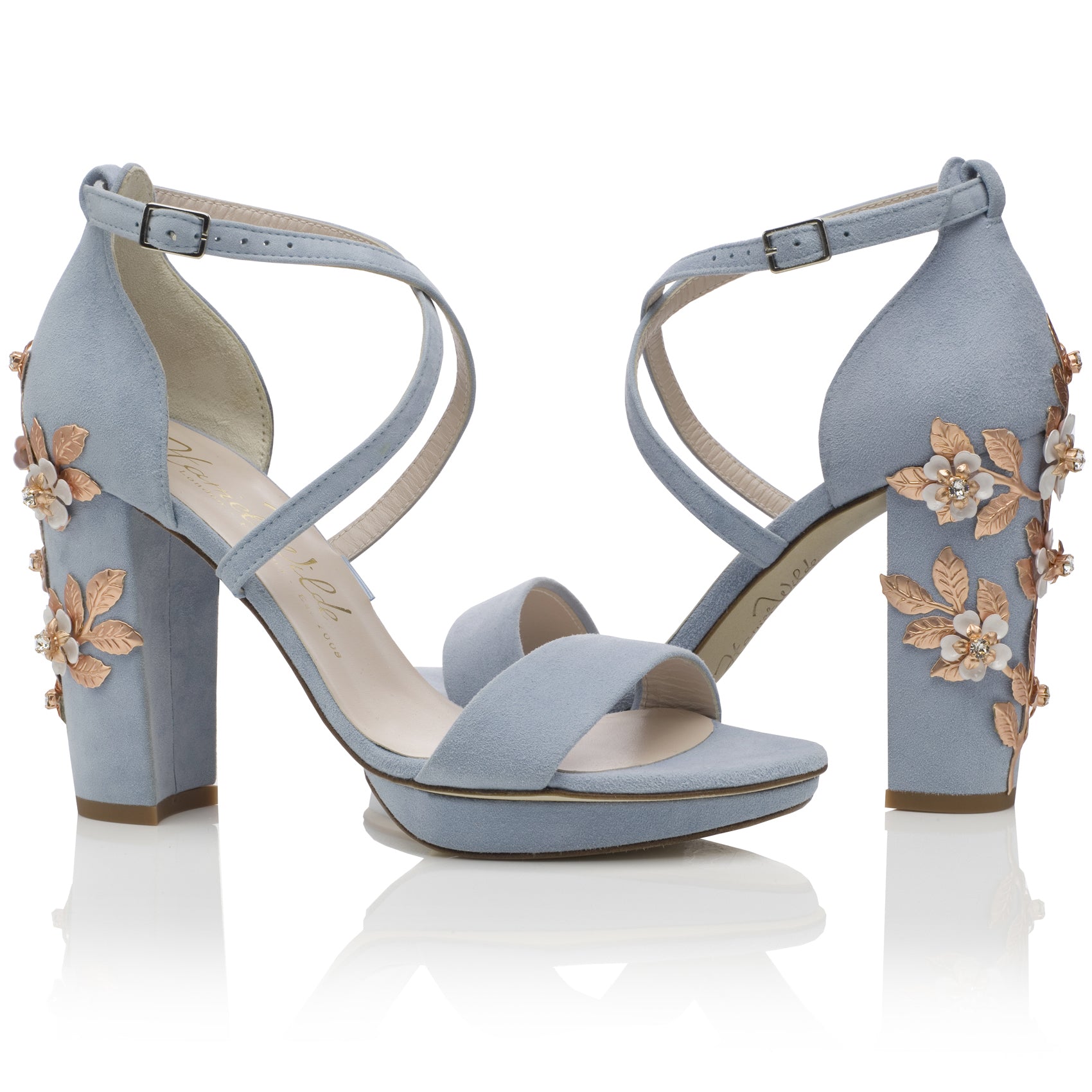 Arabella Block Blue Blossom Rose Gold