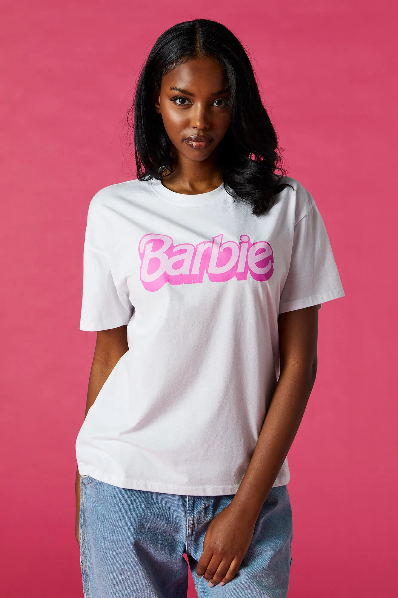 Barbie™ White Graphic Boyfriend T-Shirt