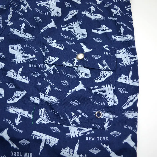 Battenwear – Board Shorts – Navy Custom Print