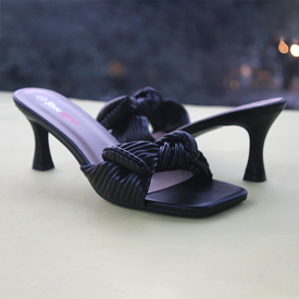 Black Heel Slippers for women