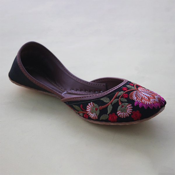 Black Multi Khussa for women