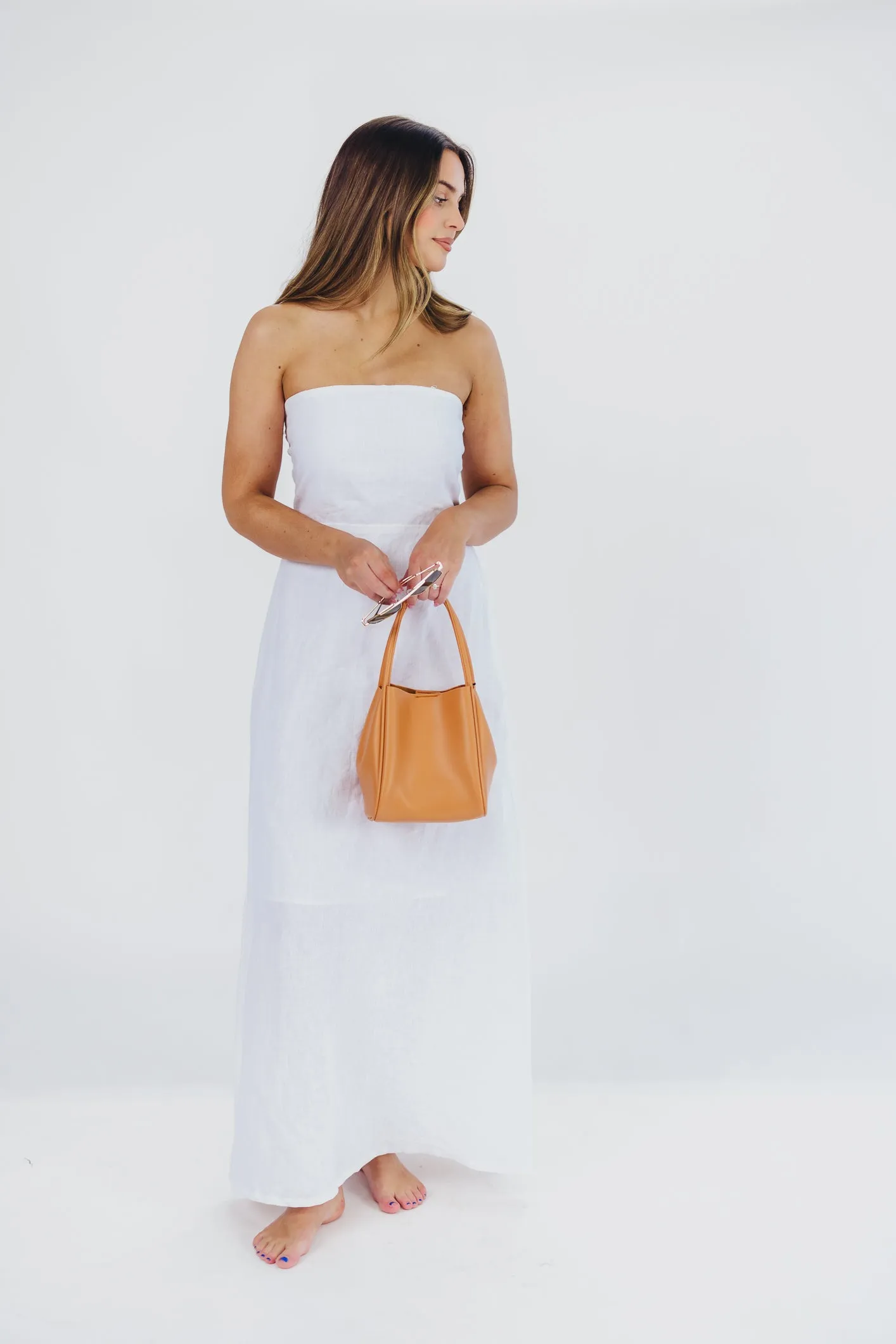 Blair Linen Maxi Dress in Off-White