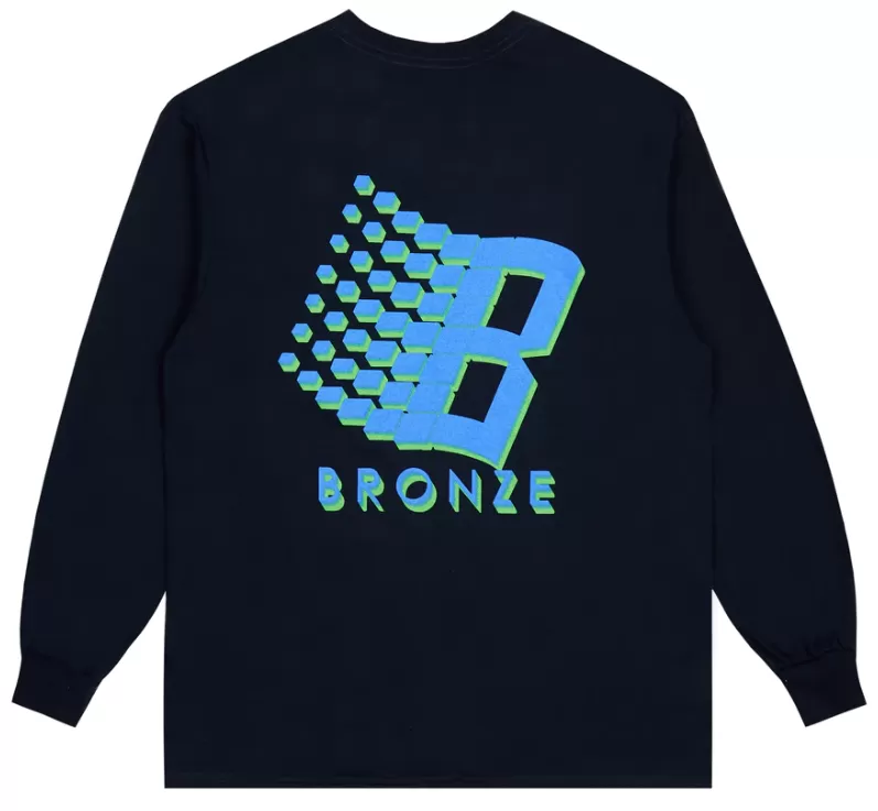 Bronze 56k B Logo L/S Tee / Navy