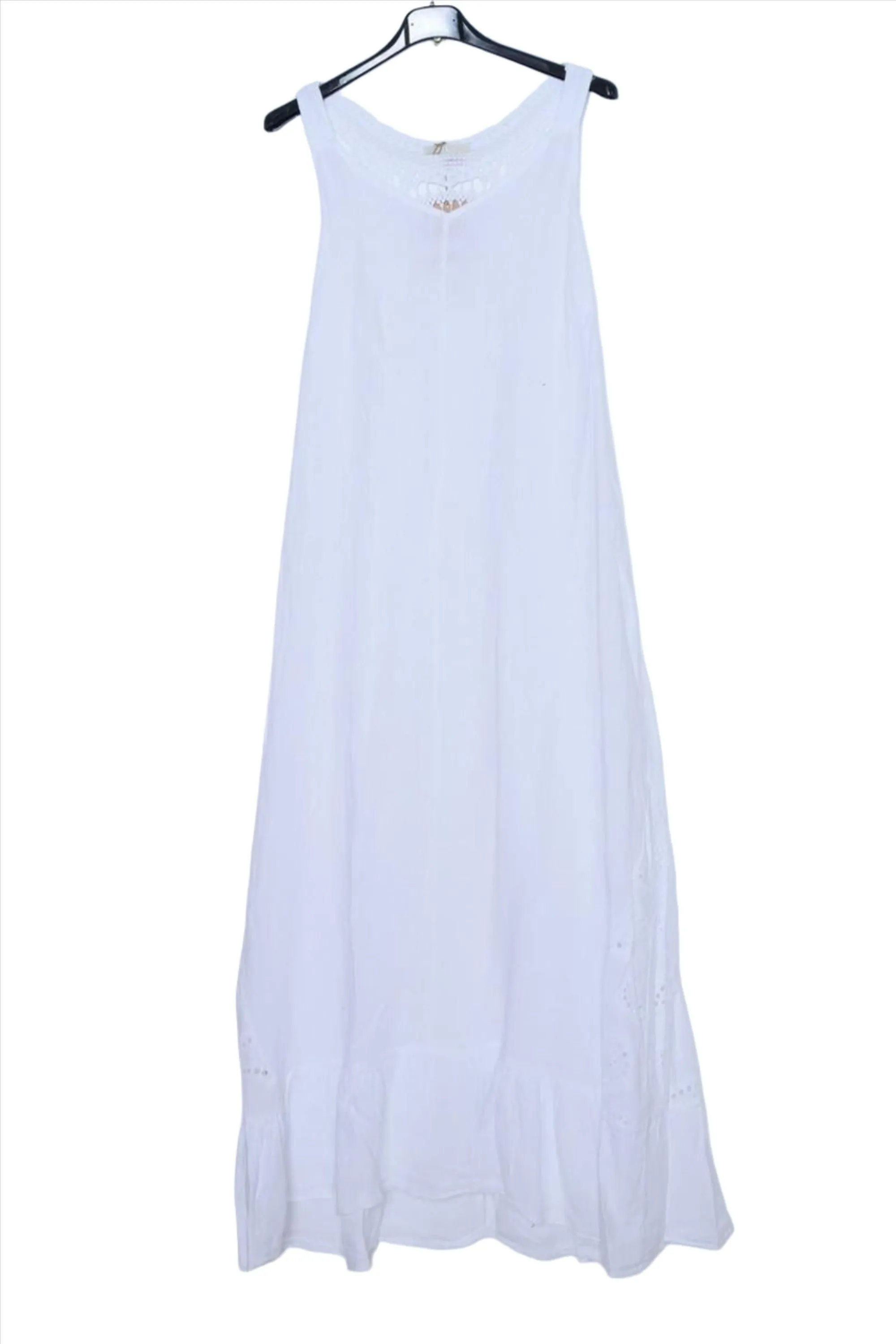 Clever Alice Linen Maxi with Crochet Detailing