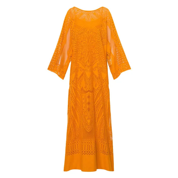 COTTON DRESS Woman Orange 