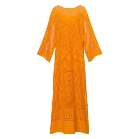 COTTON DRESS Woman Orange 