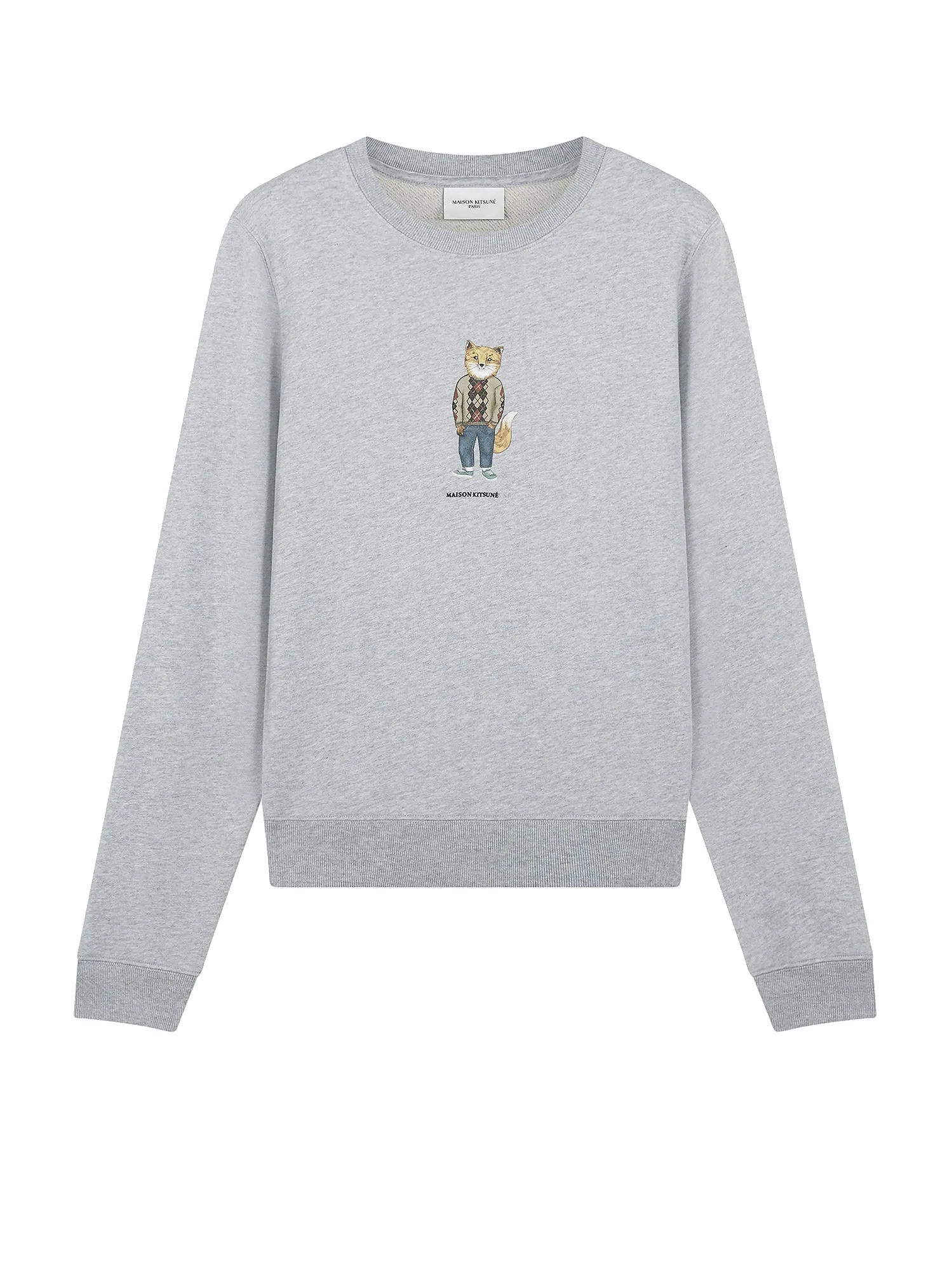 Cotton sweatshirt with dressed fox print