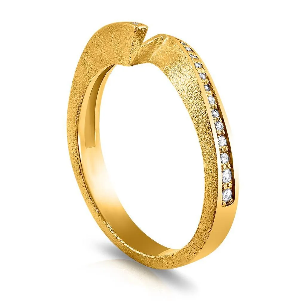 Dance Of Life Diamond Front Wedding Band