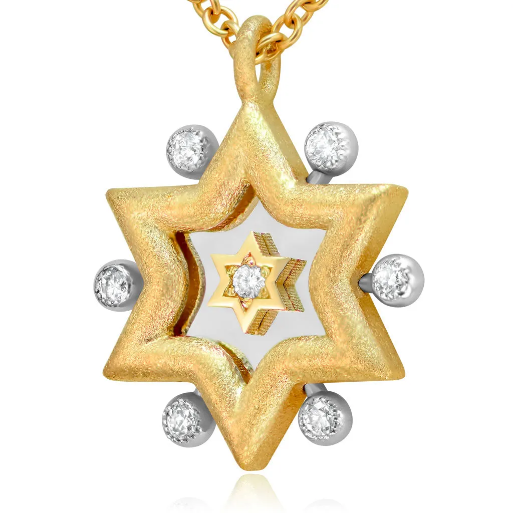 Diamond Star Of David Pendant/Necklace