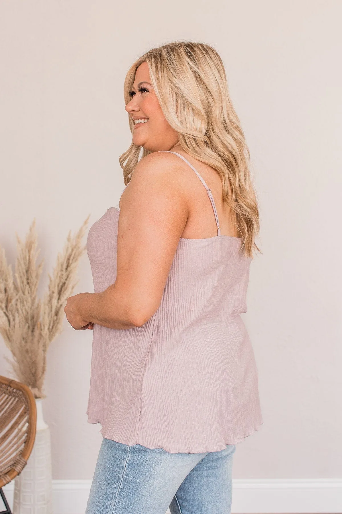 Enrich Your Life Lace Tank- Dusty Lavender