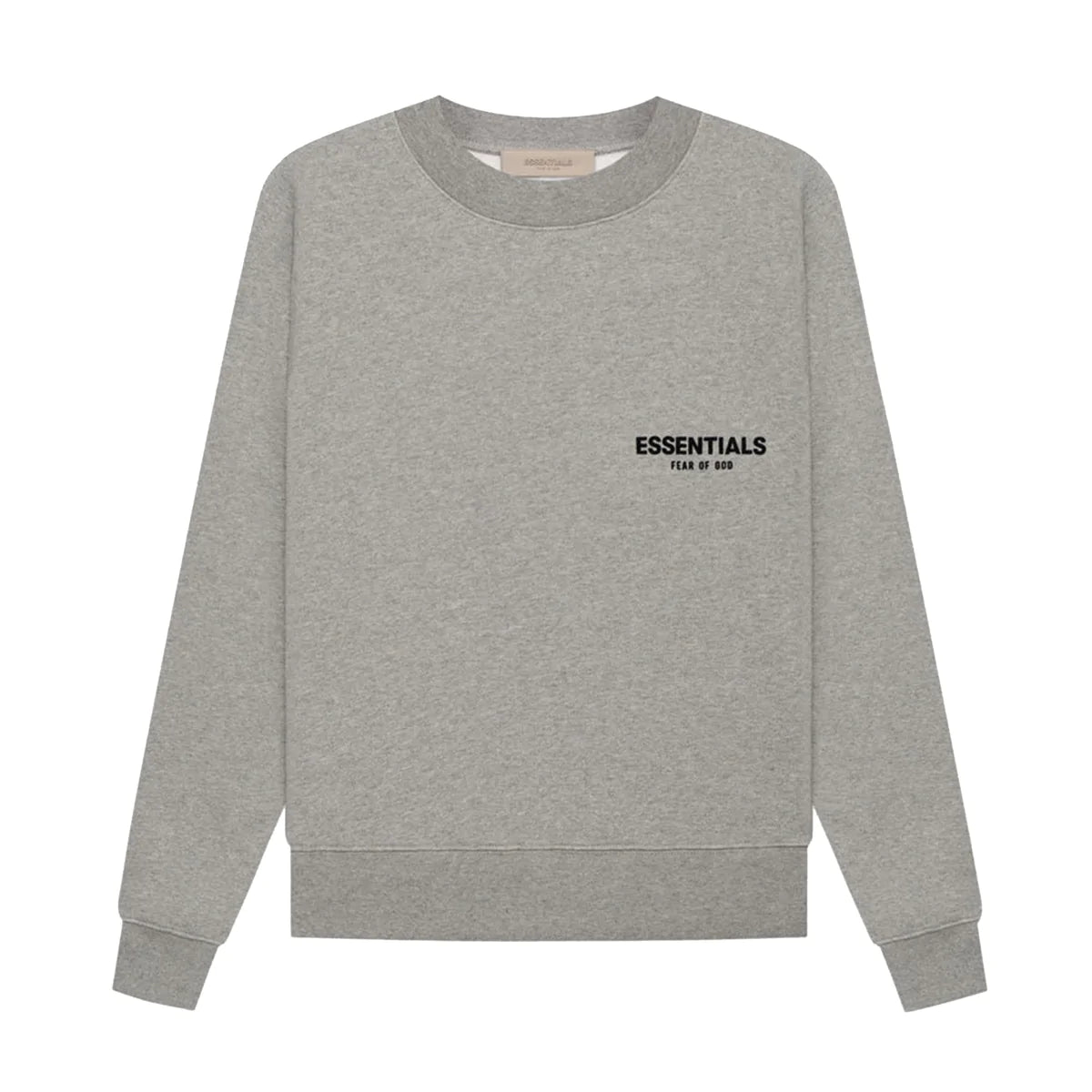 FEAR OF GOD Essentials Felt Logo Crewneck Sweatshirt Dark Oatmeal