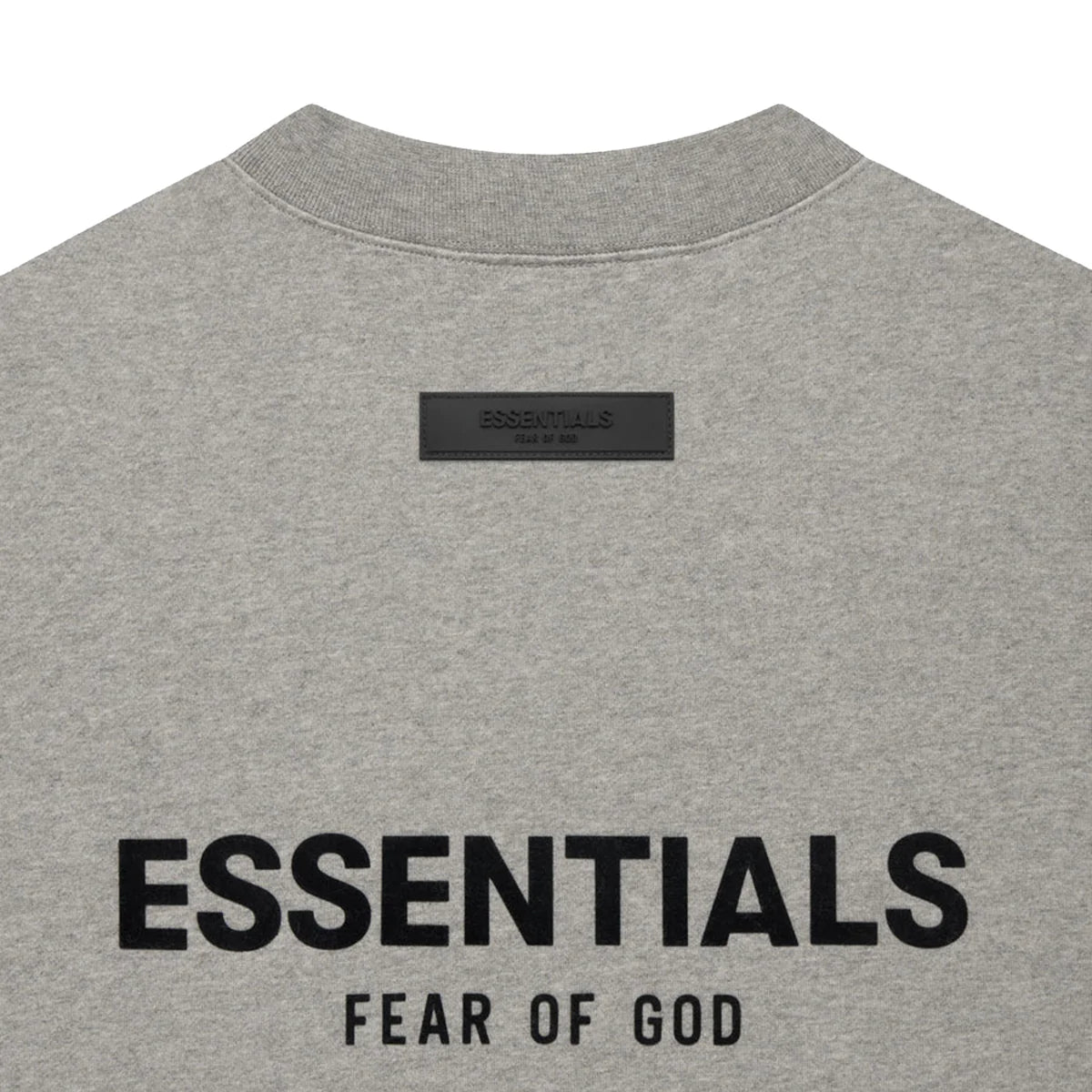 FEAR OF GOD Essentials Felt Logo Crewneck Sweatshirt Dark Oatmeal