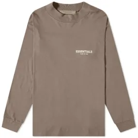 FEAR OF GOD Essentials Felt Logo Long Sleeve Tee Desert Taupe