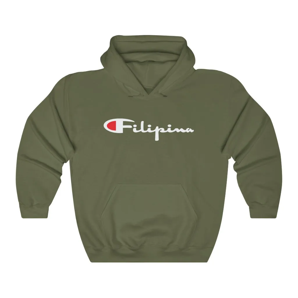 Filipina White Champion Heavy Blend Hooded Sweatshirt