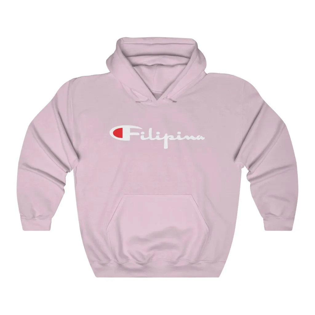 Filipina White Champion Heavy Blend Hooded Sweatshirt