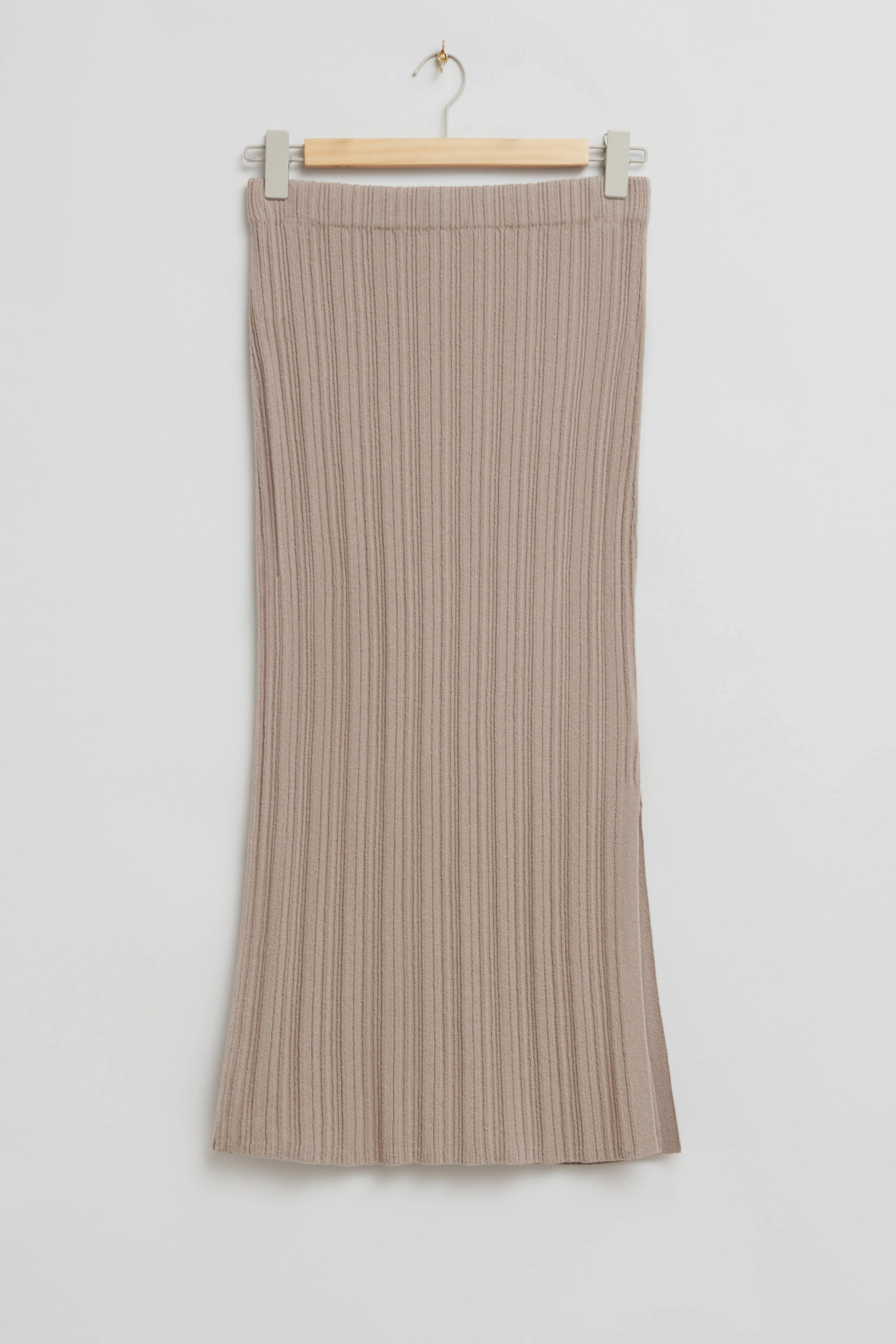 Fitted Side Slit Maxi Skirt - Regular waist - Long - Mole - Ladies | H&M GB