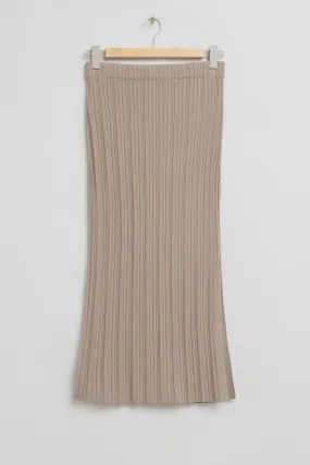 Fitted Side Slit Maxi Skirt - Regular waist - Long - Mole - Ladies | H&M GB