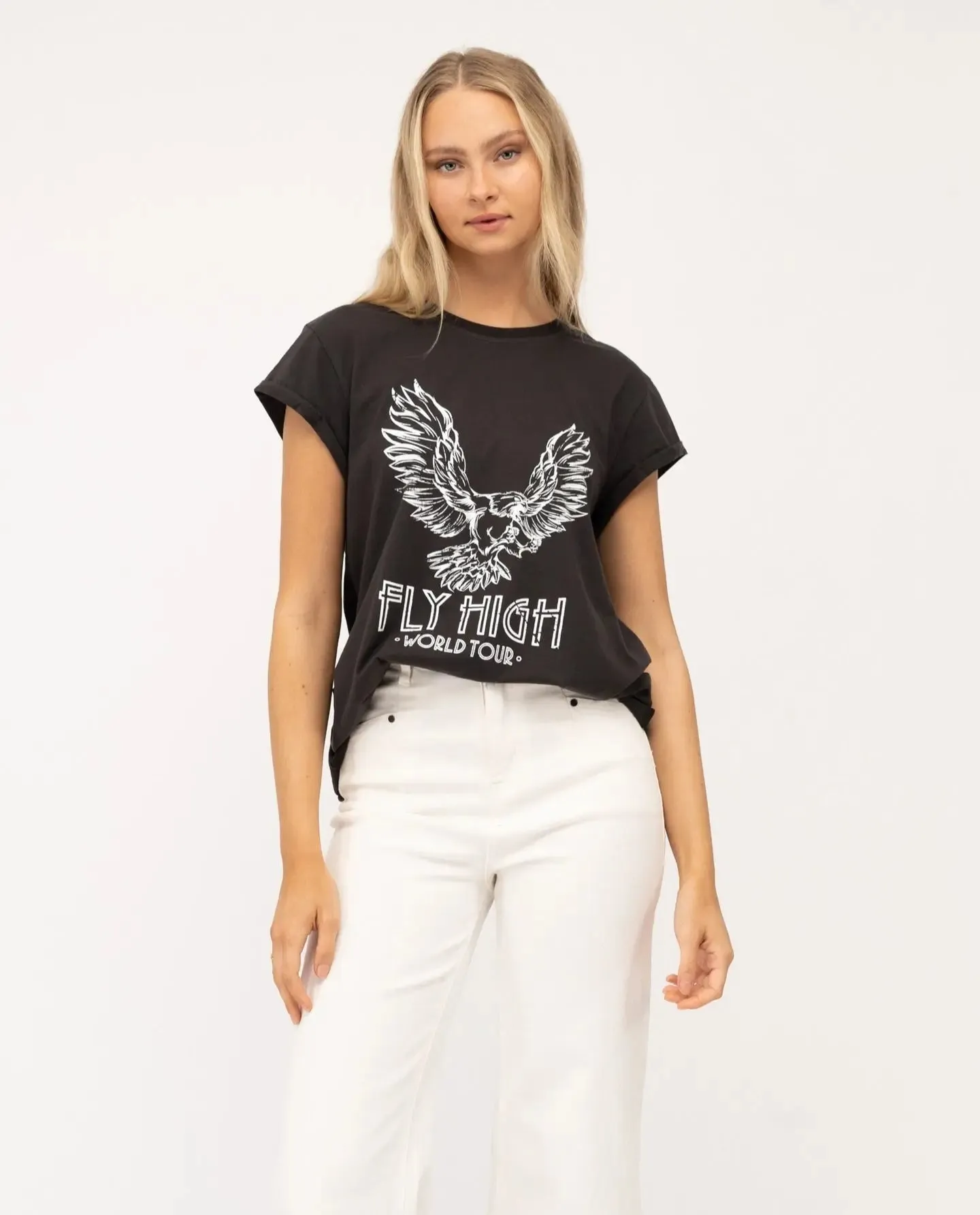 'Fly High' Vintage T'Shirt - Black