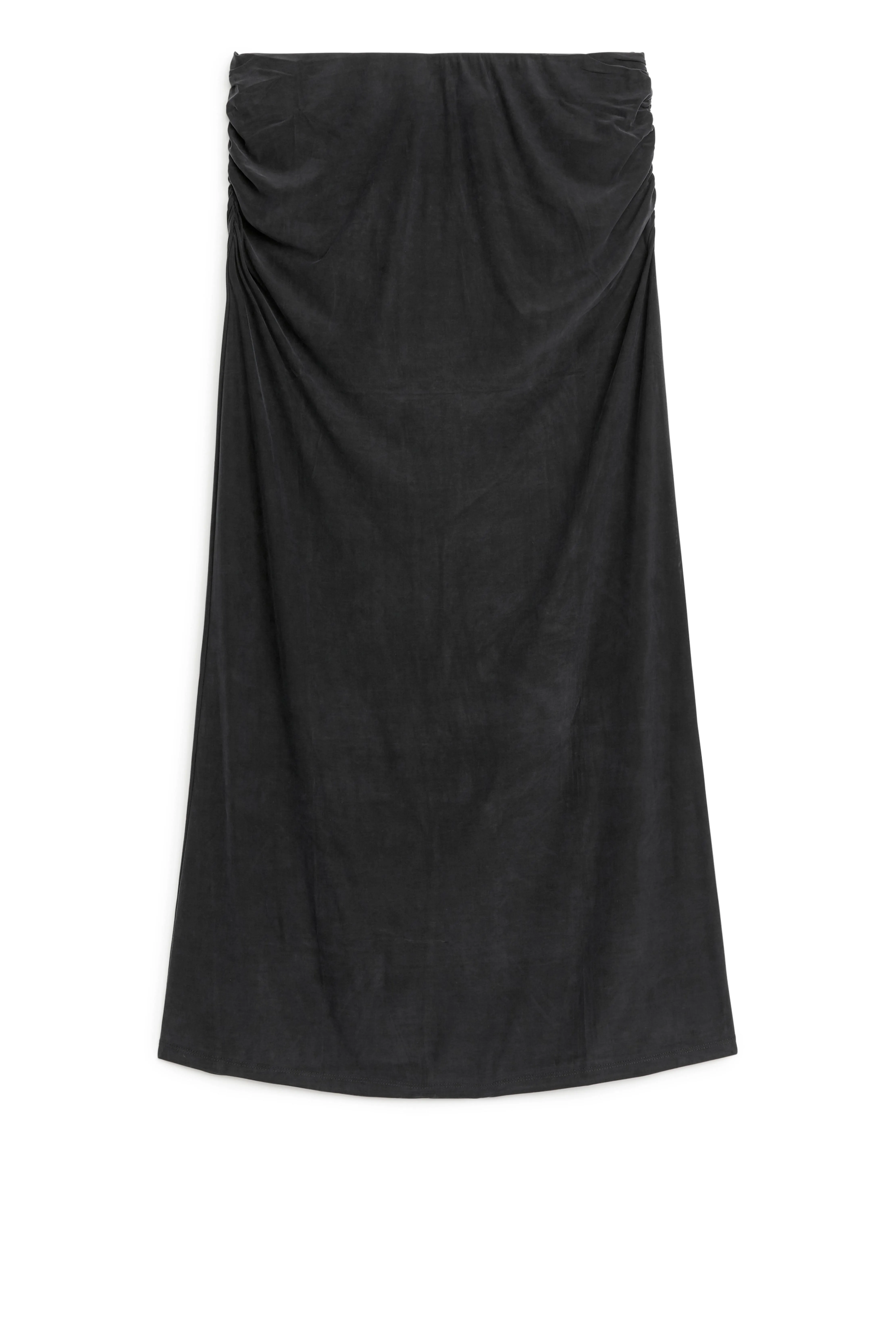 Gathered Maxi Skirt - Regular waist - Long - Black - Ladies | H&M GB