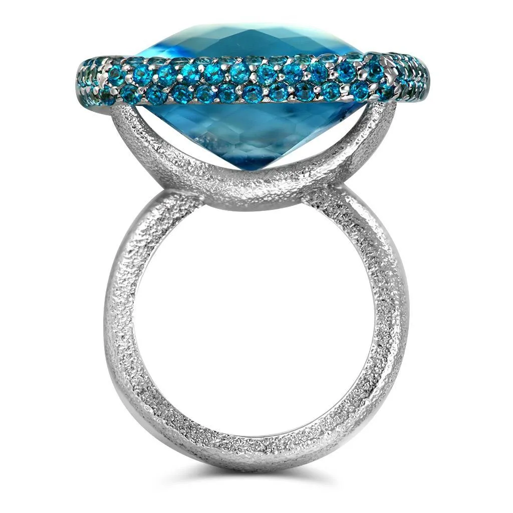 Gold Royal Ring with Blue & Paraiba Topaz