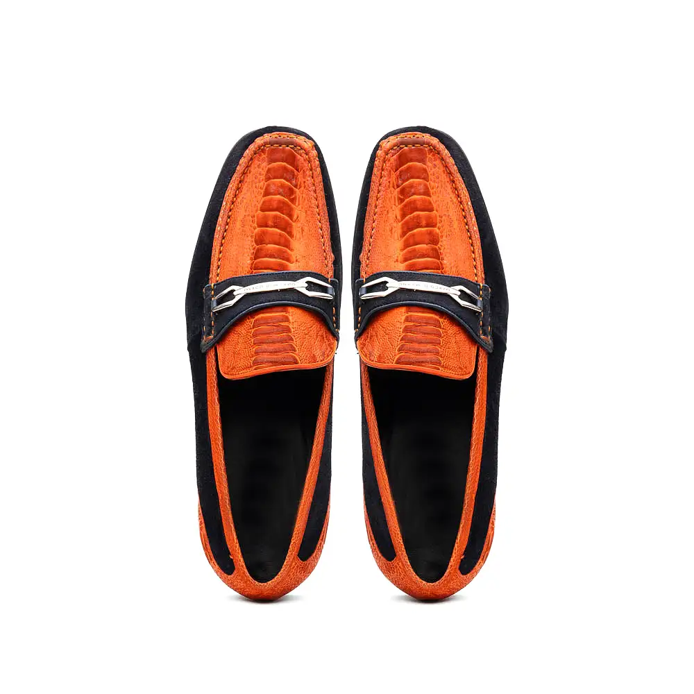 Hugo Ostrich - Orange/Blue