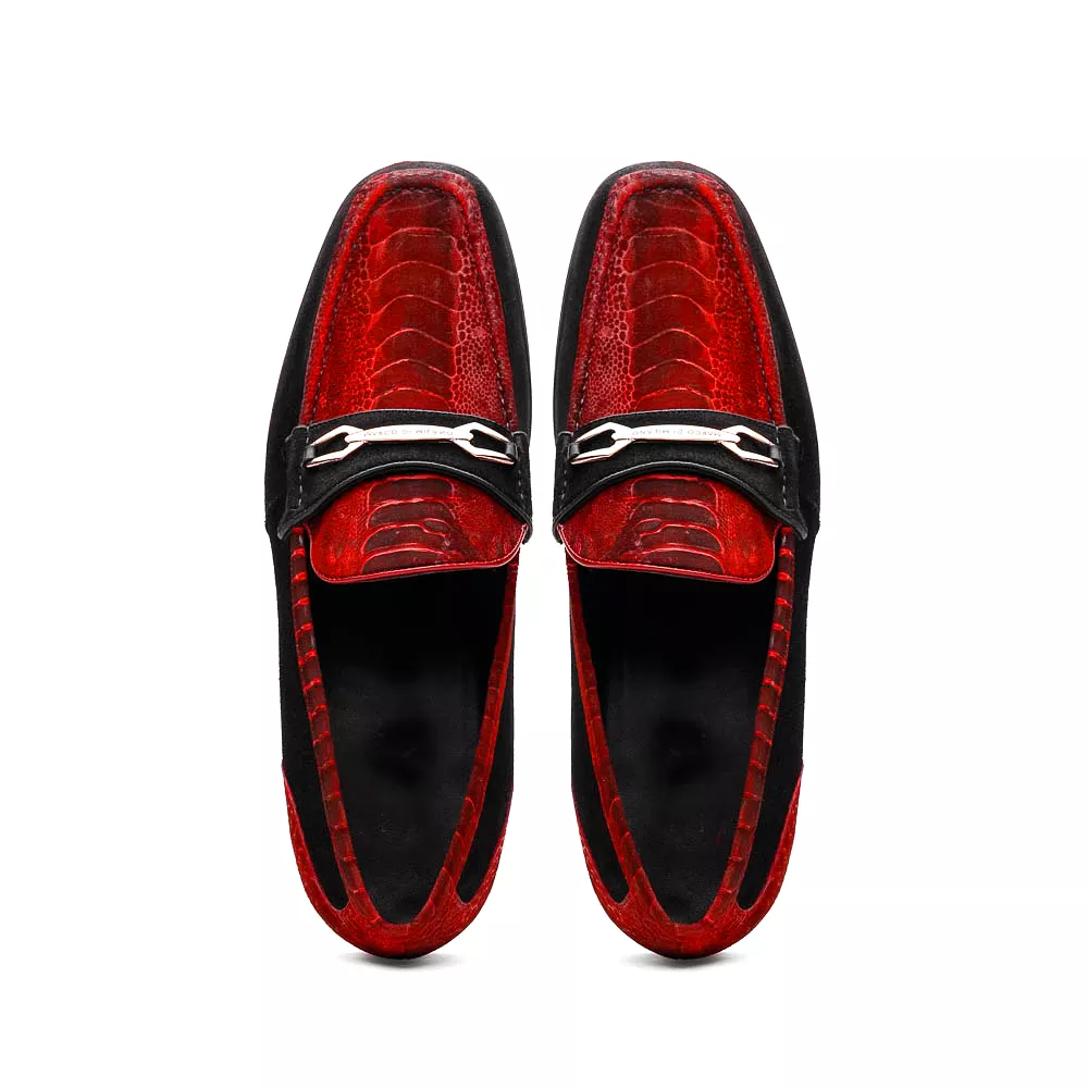 Hugo Ostrich - Red/Black