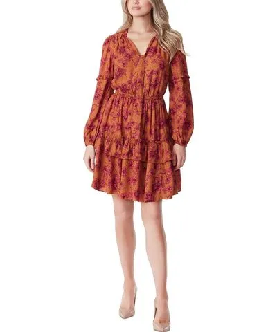 Jessica Simpson Womens Floral Print Mini Fit & Flare Dress