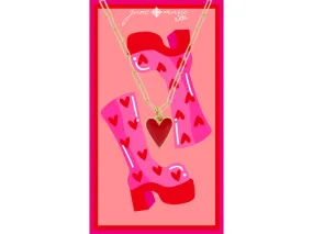 Kids 14 Red Enamel Heart Necklace