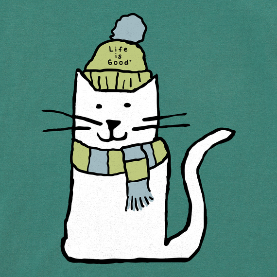 Kids Quirky Warmly Dressed Cat Long Sleeve Crusher Tee