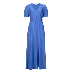 Linen Maxi Dress - Cobalt Blue