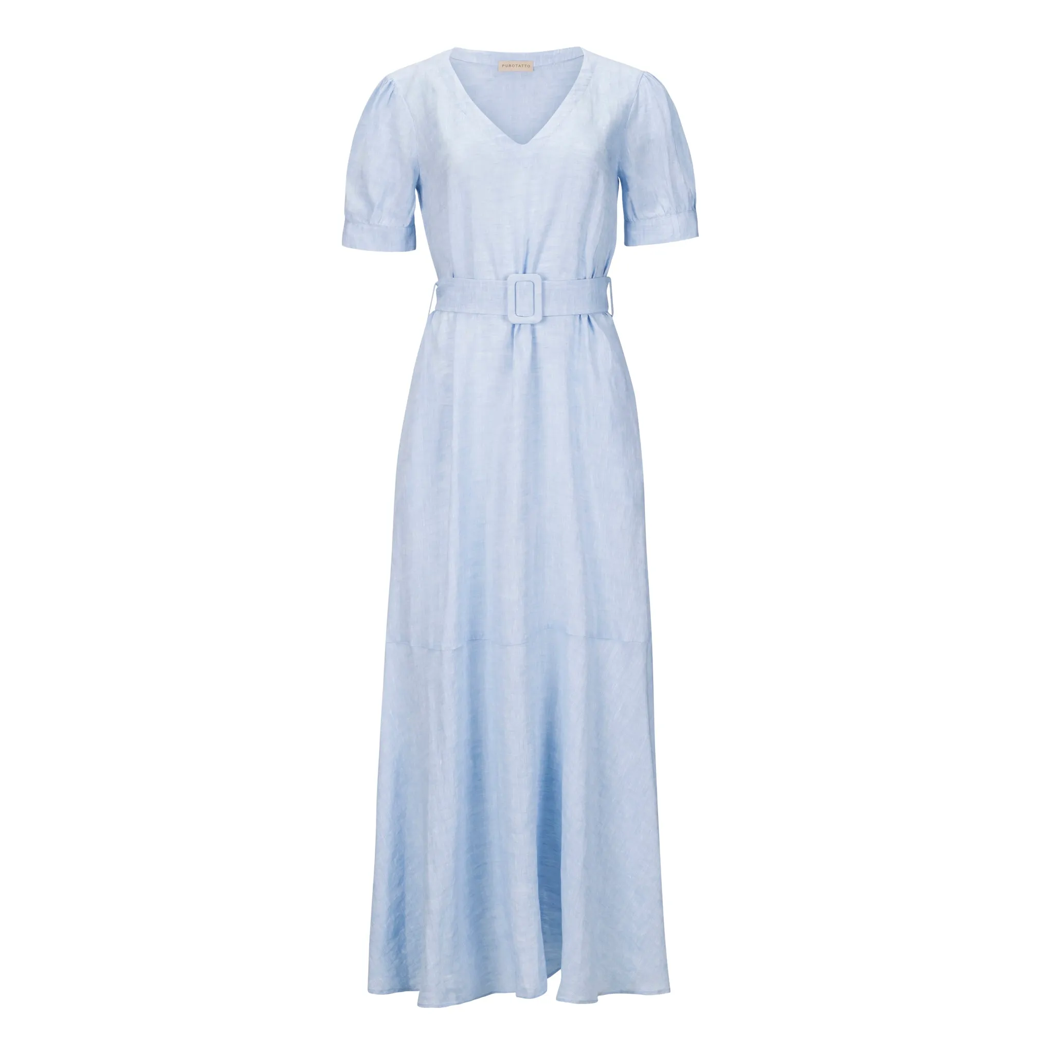 Linen Maxi Dress - Pale Blue