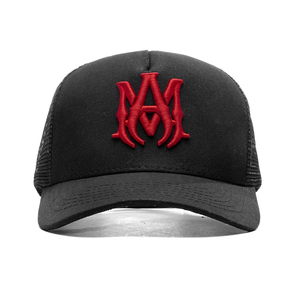 M.A. Trucker Hat - Black/Red