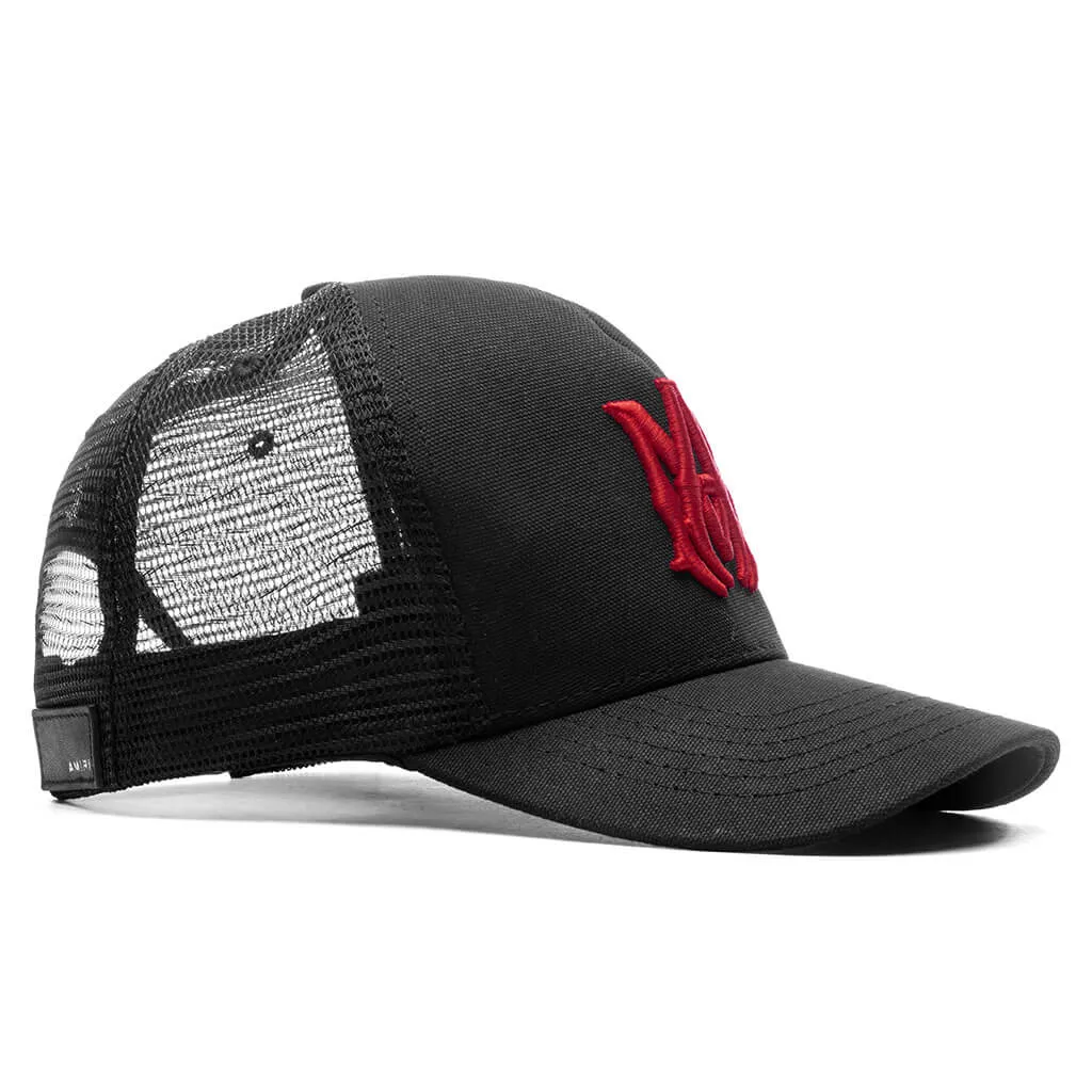 M.A. Trucker Hat - Black/Red