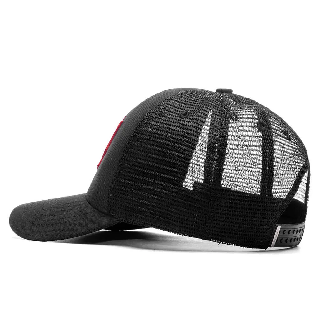 M.A. Trucker Hat - Black/Red