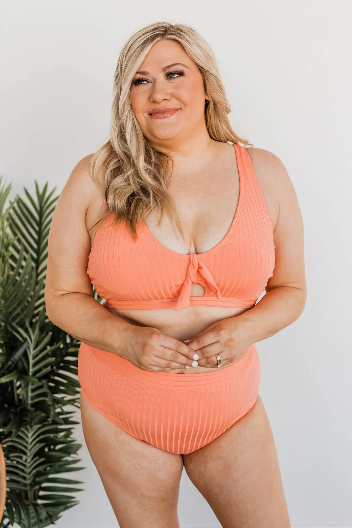 Making Waves High-Rise Swim Bottoms- Sherbert