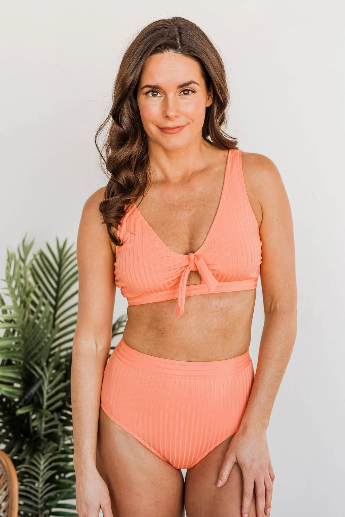 Making Waves High-Rise Swim Bottoms- Sherbert