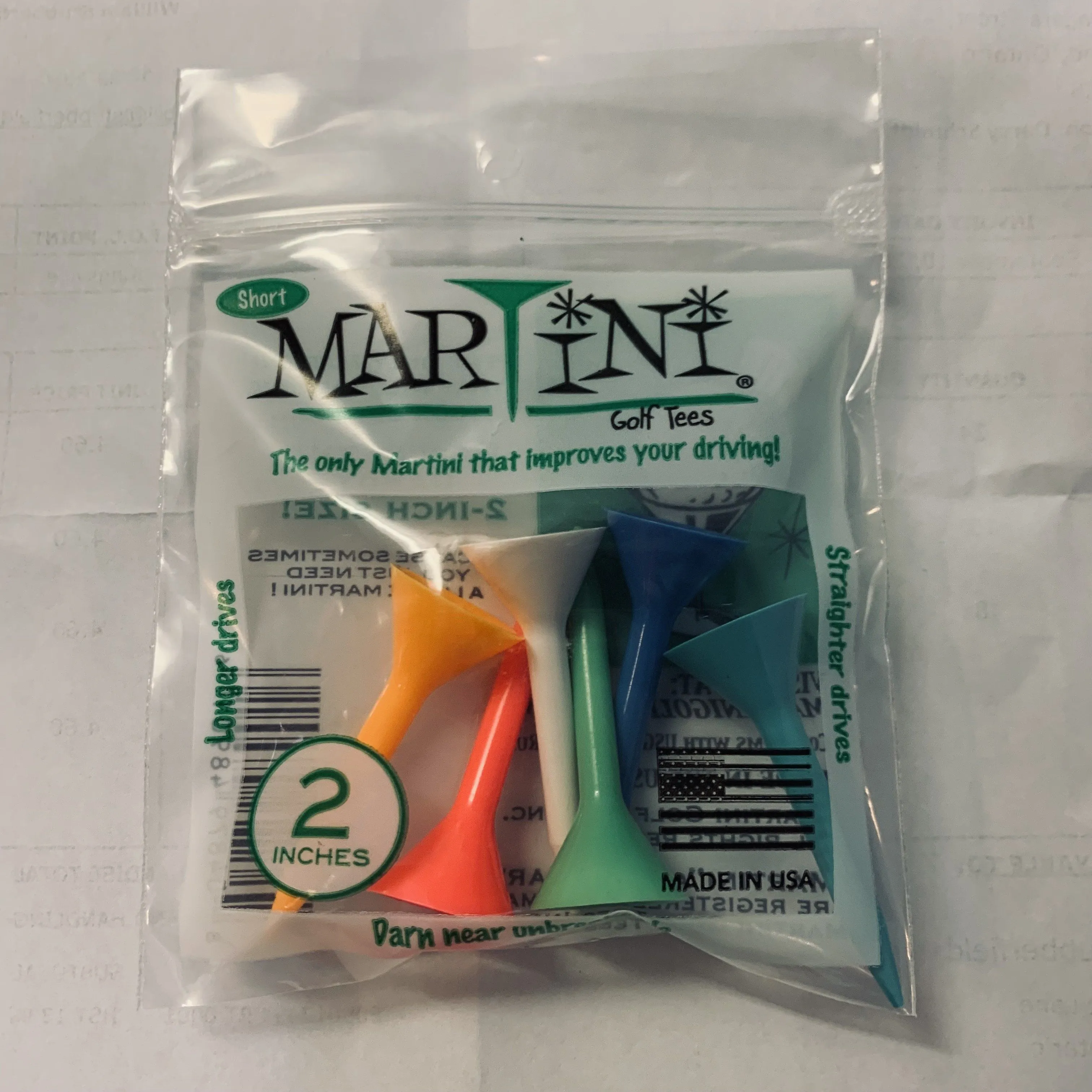 Martini Tees Short 2 Inches Pack of 6 Pcs