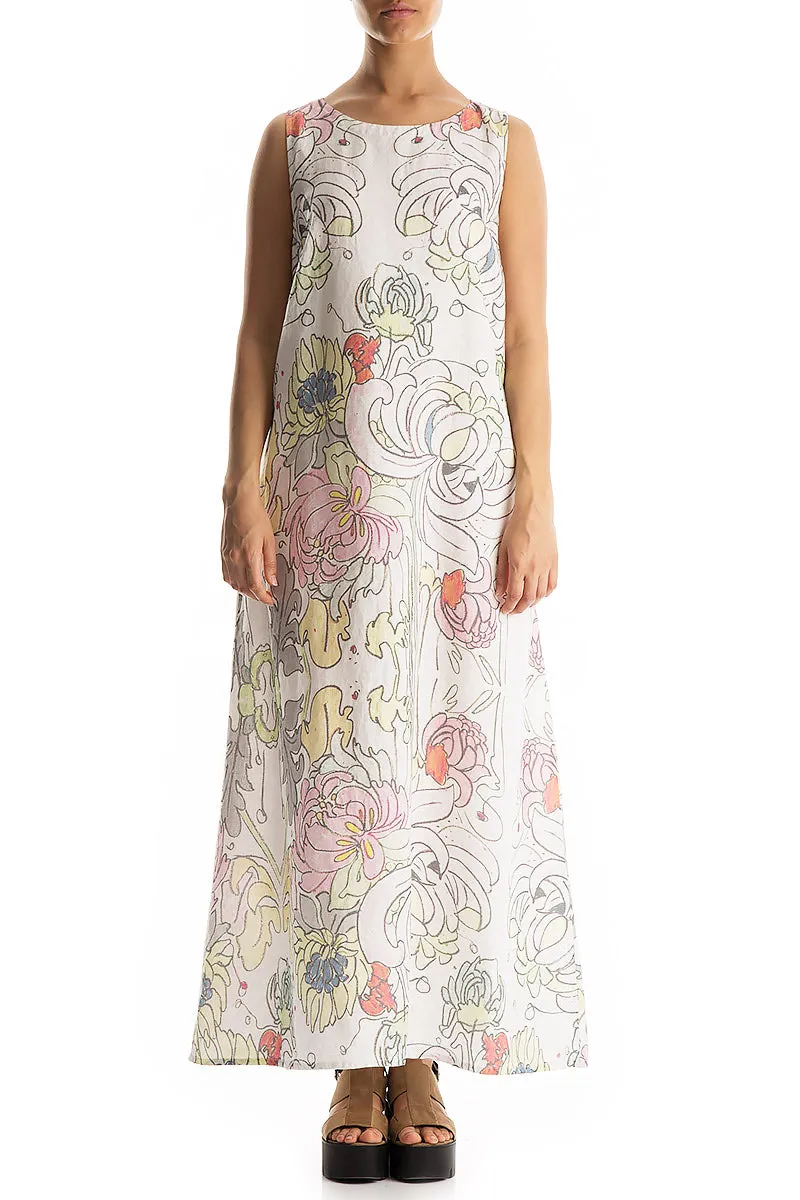 Maxi Floral Linen Dress